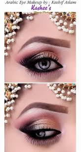 Elegantly Beautiful Smokey Gold Arabic Eye Makeup By Kashif Aslam Bridal Eye Makeup Arabic Eye Makeup Wedding Eye Makeup