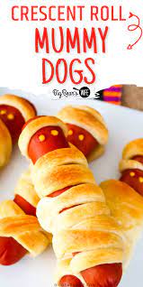 Crescent Roll Mummy Dogs Recipe Hot Dog Crescent Rolls Crescent Rolls Savory Halloween Food