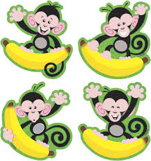 Classroom Display Picture Cards Fun Monkeys 48 Cut Outs