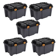 A wide variety of heavy duty storage bins options are available to you, such as feature, plastic type, and fabric type. Ezy Storage Bunker 21 Gallon Heavy Duty Garage Storage Container Tub 5 Pack Walmart Com Walmart Com