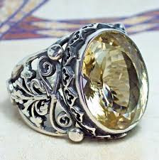 Mens Ring 925 Sterling Silver Yellow Lemon Topaz Unique Handcrafted Jewelry Rings For Men Simple Silver Jewelry Silver Jewelry Handmade