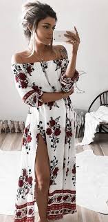 Off The Shoulder Tops Off The Shoulder Summer Dresses Kiyafet Kadin Giyim Maksi Elbiseler
