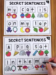 Secret Sentences Kindergarten Writing Kindergarten Language Literacy Centers