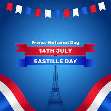 Premium Vector | Happy Bastille Day 14th July France National Day Background with Eiffel Tower and Flags of France