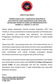 We did not find results for: Total Lockdown Surat Kebenaran Beroperasi Kini Dikeluarkan Pusat Sehenti Miti Mkn Astro Awani