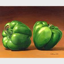 Les Poivrons 800x800px Nature Morte Peinture Peinture Acrylique