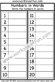 Maths worksheets for class 1 are a perfect combination of fun and learning. Number Names Free Printable Worksheets Worksheetfun