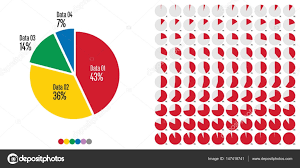 Set Of Pie Chart In Percentage From 1 To 100 Stock Vector