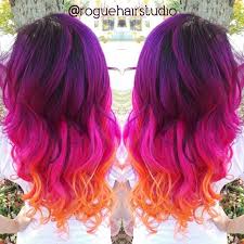 Neon Mermaid Hair Neon Color Melt Neon Purple Hair Neon Pink Hair Neon Orange Hair By Roguehairstudio Hotonbe Pink And Orange Hair Sunset Hair Neon Hair Color
