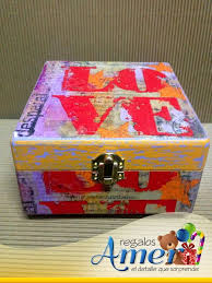 Caja Madera Decorada Regalos Amer Manualidad Love Amor Cajas De Madera Decoradas Cajas Decoradas Manualidades
