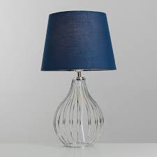 Andreas Chrome Table Lamp With Small Navy Blue Aspen Shade Table Lamp Arco Floor Lamp Chrome