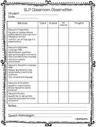 Classroom Observation For Speech Therapy Data Checklist Assessment Classroom Observation Classroom Observation Form Speech And Language