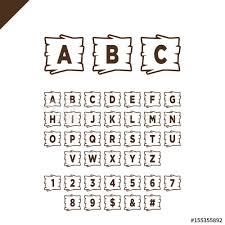 Downloade dieses freie bild zum thema buchstaben des alphabets der text aus pixabays umfangreicher sammlung an public domain bildern und videos. Wooden Alphabet Blocks With Letters And Numbers In Wood Texture Area With Outline Abc Font For Your Text Message Title Or Logos Design White Background Buy This Stock Vector And Explore