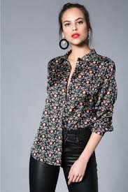 Kadin Multi Cicekli Gomlek Rahat Ve Sik Kadin Gomlek Modelleri Kadin Gomlek Moda Stilleri