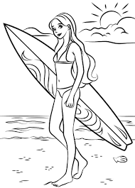 Foster the literacy skills in your child with these free, printable coloring pages that can be easily assembled into a book. Barbie Surfer Coloring Page Online Coloring Pages