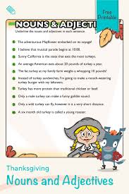 Thanksgiving Nouns And Adjectives 5 Worksheet Education Com Nouns And Adjectives Thanksgiving Lessons Elementary Activities
