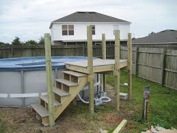 My Intex 16x48 With Custom Deck And Stairs Pool Steps Pool Deck Plans Backyard Pool