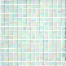 Shop mosaic tiles, glass gems, stones, and more. Tinseltown White Iridescent Glass Mosaic Tile Sheet
