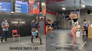 Callerina natori (35t, 10, cap+124). Chandler Smith Vs Matt Fraser Event 6 Handstand Hold 2020 Crossfit Games Youtube