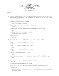 Read on for some hilarious trivia questions that will make your brain and your funny bone work overtime. Quiz 1 Logic Answer Cse 260 Studocu