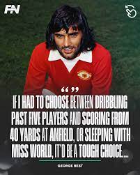 Manchester United legend George Best was an iconic and incredibly talented  footballer, with his off-pitch lifestyle giving rise to some truly  hilarious moments. 😅🐐 “If I had to choose between dribbling past
