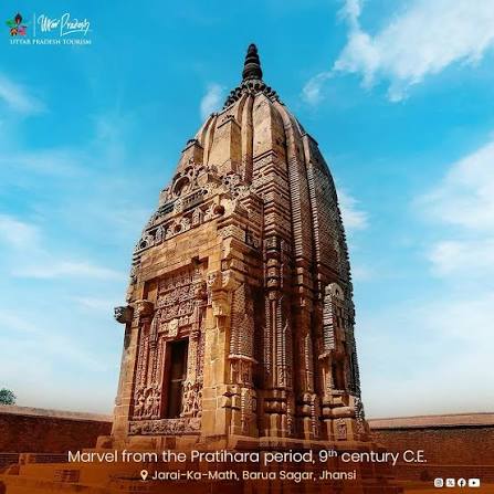 Discover the 9th-century masterpiece—Jarai-Ka-Math in #Baruasagar, Jhansi—an enduring symbol of architectural brilliance from the Pratihara era. Constructed in the elegant pancharatha layout, its sanc