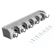64 inch garage hooks tool organizer wall mounted, adjustable storage system wall organizer for garden tools, heavy duty tool hanger for rake, mop,broom and yard tools. Shovel Rake And Tool Holder With Hooks Wall Mounted Organizer In Gray For Garage Closet Or Shed Hang Home And Garden Tools Space Saving Rack By Stalwart Walmart Com Walmart Com