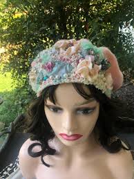 Boho Hat Flowers Pink Artsytextile Fabrics Hat