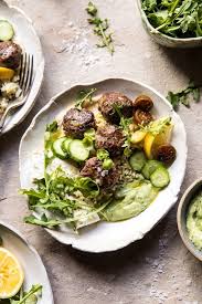 Greek Lamb Meatballs With Avocado Goddess Sauce Half Baked Harvest Recipe Lamb Meatballs Greek Lamb Recipes Lamb Meatballs