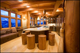 interesting log kitchen islands designs