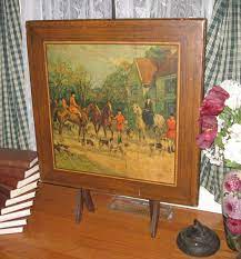 My Vintage Card Table With Hunt Scene By Heywood Hardy Hunt Scene Old Things Painting