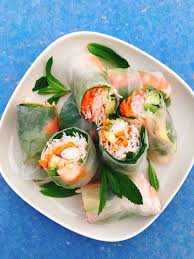 Rouleaux De Printemps Aux Vermicelles De Riz Crevettes Et Avocat Rouleau De Printemps Crevette Rouleau De Printemps Vermicelle De Riz