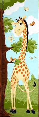 world of suzybee zoe giraffe growth chart fabric panel 100