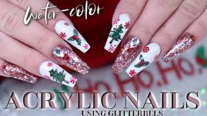 See more ideas about christmas nail art, xmas nails, christmas nail designs. Red And Green Christmas Nails Using Water Color Youtube
