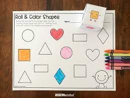 She has been teaching this age group for over 20 years. Shape Roll Color Math Activity