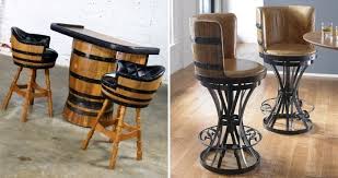 A true mancave or entertainment piece. These Barrel Bar Stools Are Perfect For Any Rustic Home Bar