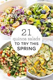 21 Quinoa Salad Recipes To Try This Spring Simply Quinoa Spring Salad Recipes Clean Eating Lunch Clean Eating Vegetarian