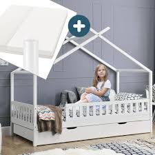 Bett mit unterbett 90 x 200. Kinderbett Tipi Mit Matratze Lattenrost Und Real De