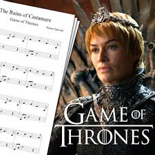 Game of thrones main theme adapted for a firstsecond year piano player. Game Of Thrones The Rains Of Castamere Sheet Music Download Pdf