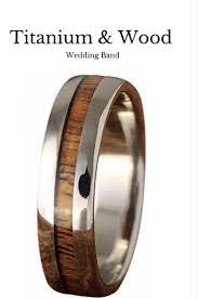 Rambler Titanium Core Koa Wood Inlay Wooden Wedding Ring Titanium Wedding Band Mens Mens Wood Wedding Bands