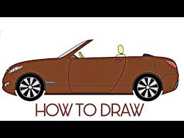 Make a small circular headlight and square tail light. How To Draw Convertible Car Open Car In Easy Steps Car Drawing Tutorial Youtube