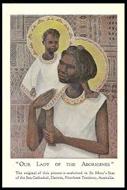 Our Lady Of The Aborigines How Beautiful Mary And Jesus Holy Cards Tshirt Design Inspiration