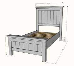 Best tips & free plan for king, queen & full bedframes! Farmhouse Bed Twin Size Ana White