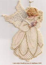 The backstitching doesn't show up on the preview. Free Mli Designs Stitched On Paper Cross Stitch Embroidery Cross Stitch Angels Plastic Canvas Patterns Free