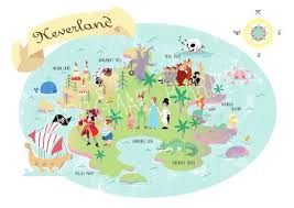 Esto Es Una Impresion De La Tarjeta De La Tierra De Fantasia De Peter Pan Esta Ilustracion Hara Las Delicias De Todos Los Fa Printed Cards Prints Disney Freak