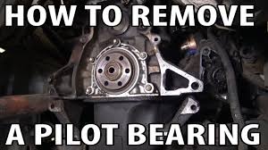 If you use a blind puller with a slide hammer the bearing will be useless but there is a method whereby grease is packed thru the bearing with a dowel about the same size as the shaft until it is forced out by the pressure of the grease. How To Remove A Pilot Bearing Youtube