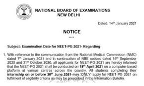 Neet pg 2021 aspirants must not miss these 5 important details about the neet pg 2021 admit other than this, here are 5 important things about neet pg 2021 which every candidate must know. Neet Pg 2021 National Board Of Examination Announced Neet Pg Exam To Be Held On April 18 Business League