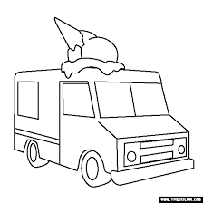 Print your name and color it ! Ice Cream Truck Coloring Page