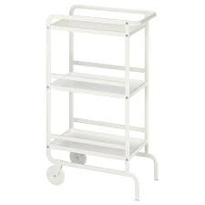 Our trolley has ended up a little wobbly but that is more our fault than ikea's as we messed up some of the screws the worktop is made from solid oak and there are two stainless steel shelves below, perfect for storage of kitchen appliances and utensils. Sunnersta Trolley Ikea