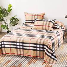 Burberry Cotton Matress Bed Sheet 3 in 1 Bedding Set Bed Sheet 2 pillow  case included Semi Cotton | Shopee Philippines
